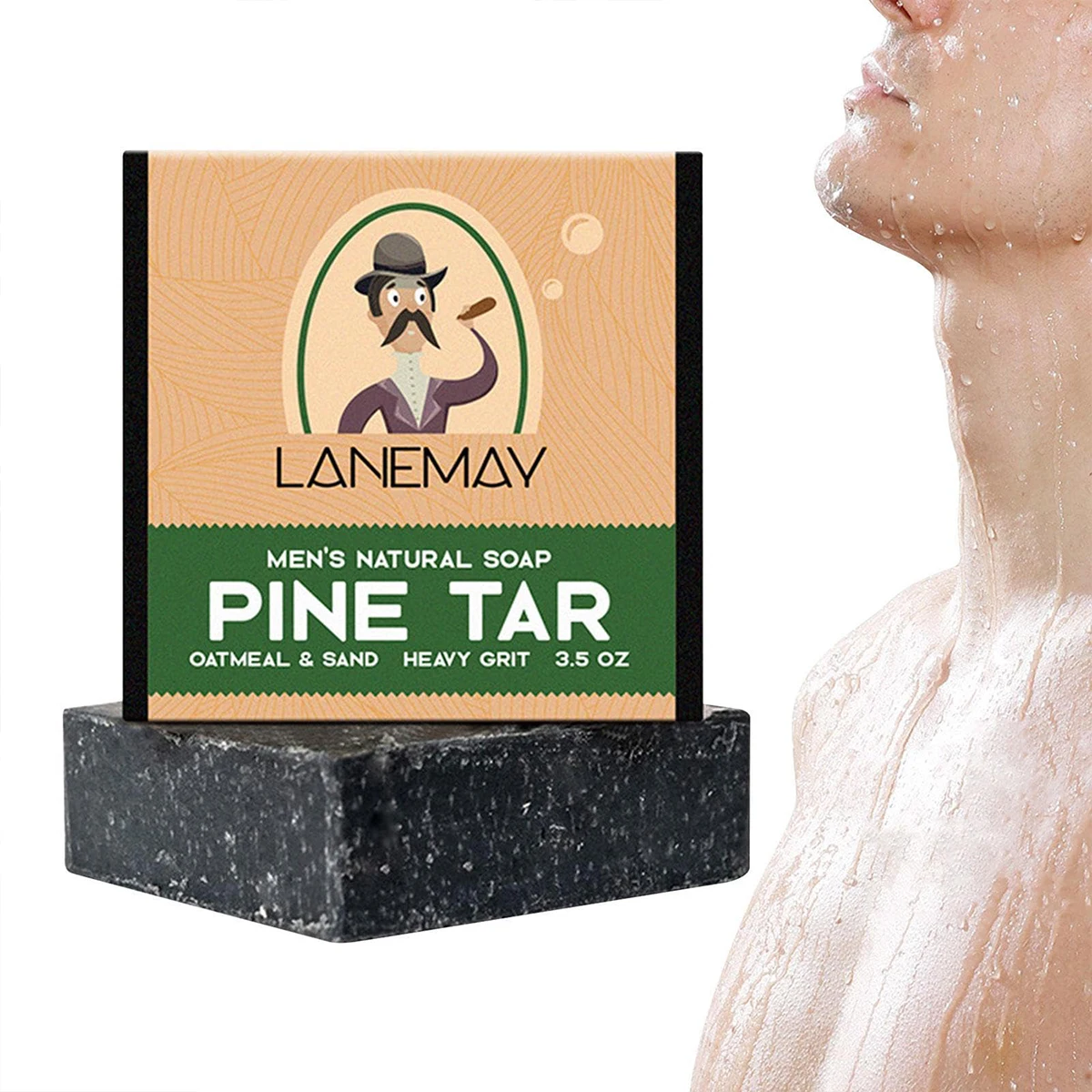 Jabón Natural de pino para hombre, jabón de baño, esterilizador y descalcificador, hecho a mano