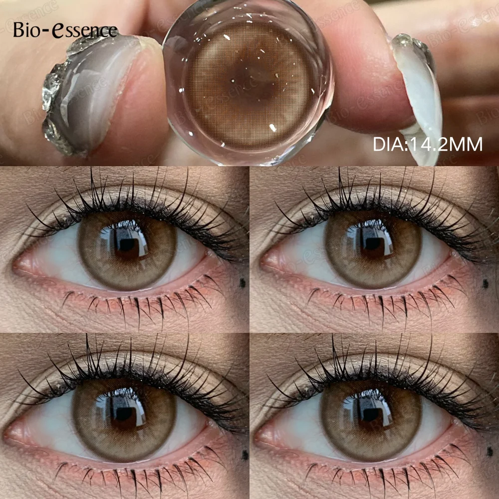 Bio-essence 0~-5.00 Lentilles de myopie 1 paire de lentilles de contact colorées avec degré de correction, lentilles de contact naturelles sur ordonnance, livraison gratuite