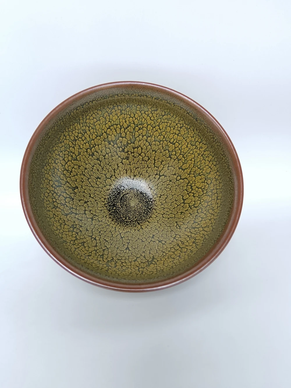 JZ359 340ml/ 11.5oz Jianzhan Tenmokus Tea Cups Green Partridge Feature Pattern Matcha Tea Bowls