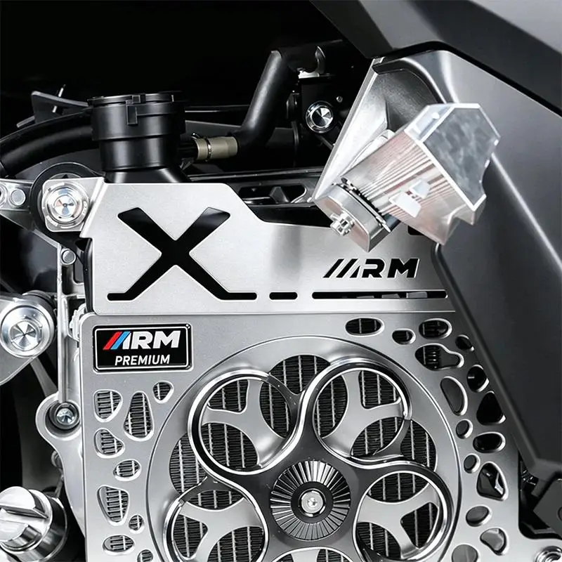 Arm X-Cut Radiator Neck Cover Full CNC Aluminum NMAX Aerox V1 V2 V3 Made In Indonesia Motorcycle Modification Decorative Panel