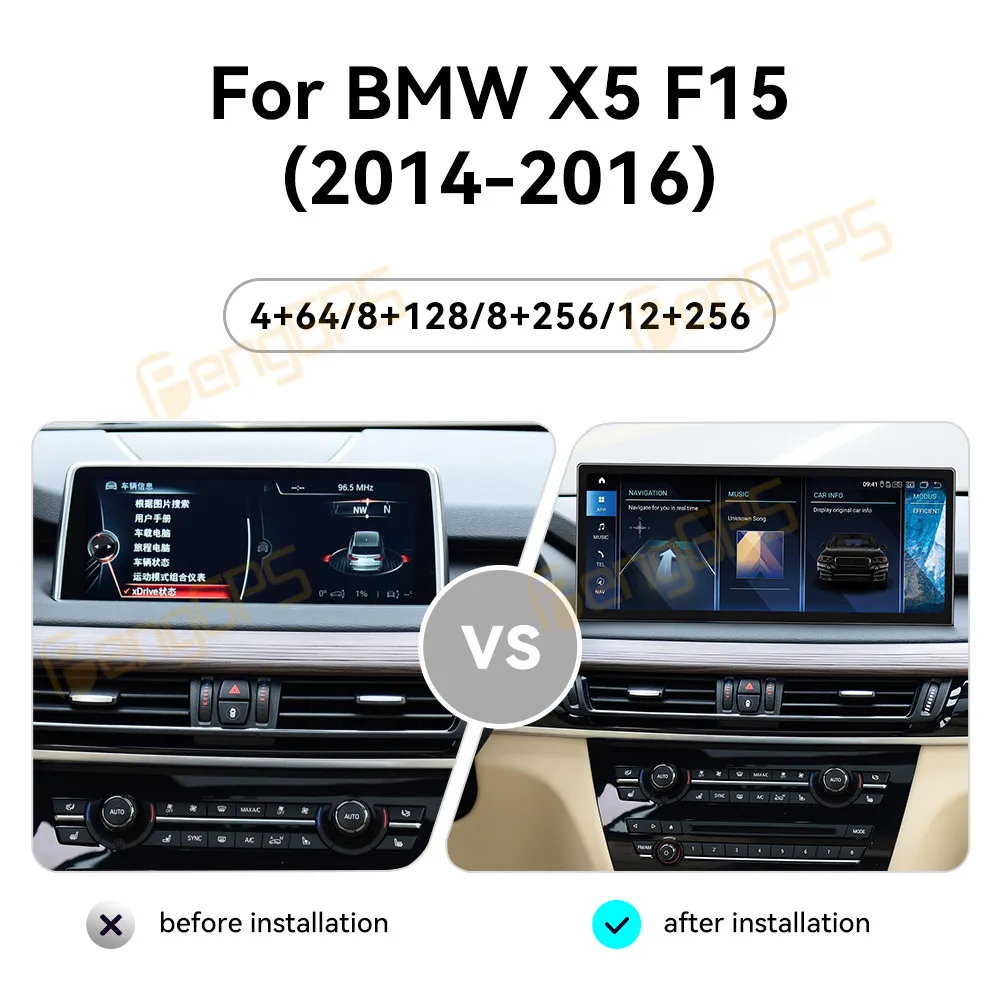 12.3-Inch Ultra-thin Screen For BMW X5 F15 X6 F16 2014-2016 NBT EVO System Car Radio GPS Player Carplay Auto Navi Multimedia BT