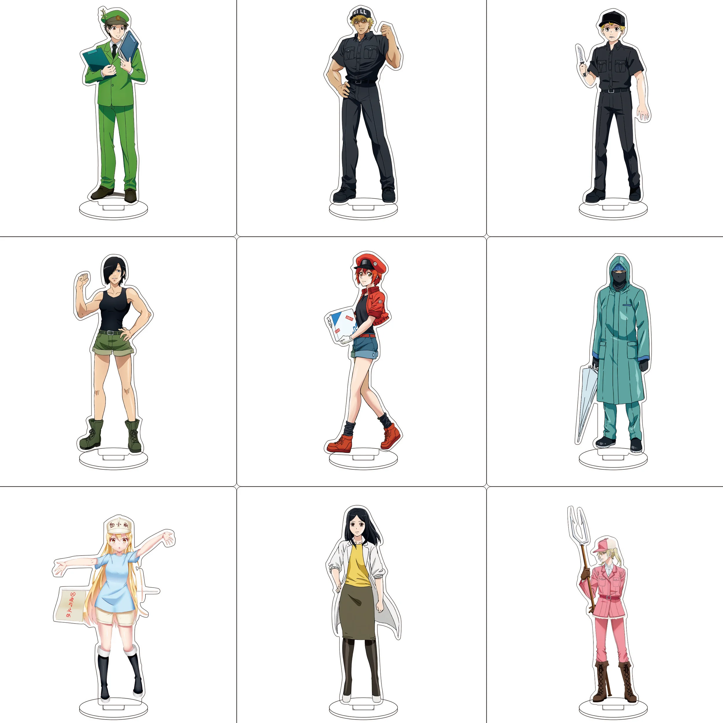 Figuras de acrílico de 16 cm de Cells at Work para cosplay: Macrófagos, plaquetas, células rojas, leucocitos. Regalos.