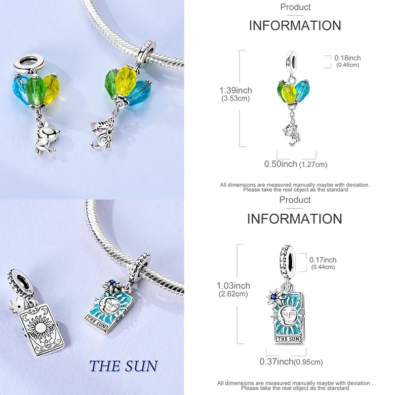 925 Sterling Silber Charm-Perlen Leuchtturm Walhai Meerjungfrau Kunstpalette Axolotl Glühwürmchen DIY Armband Halskette Geschenk für Frauen – Detail 19