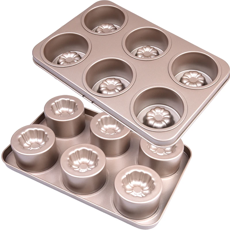 

6 Cavity Bowl Make Baking Pan Cake Bread Buns Baking Ware Mould Mold Tin Shape Tool Dishes for Bakeware