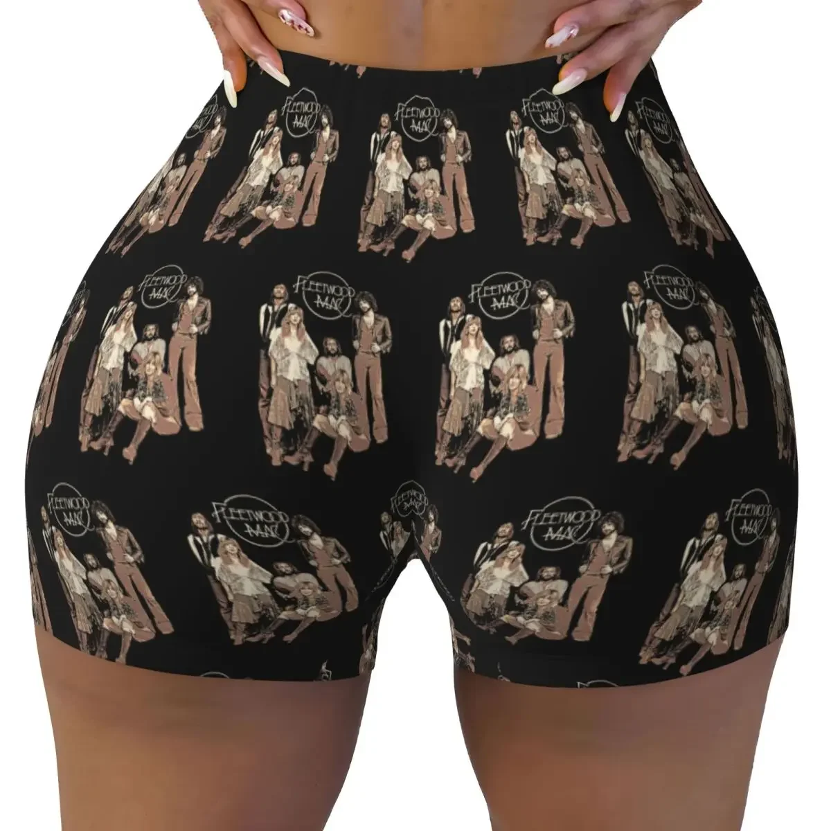 Custom Vintage Fleetwood Mac Women Gym Workout Running Shorts Athletic Volleyball Biker Yoga Shorts