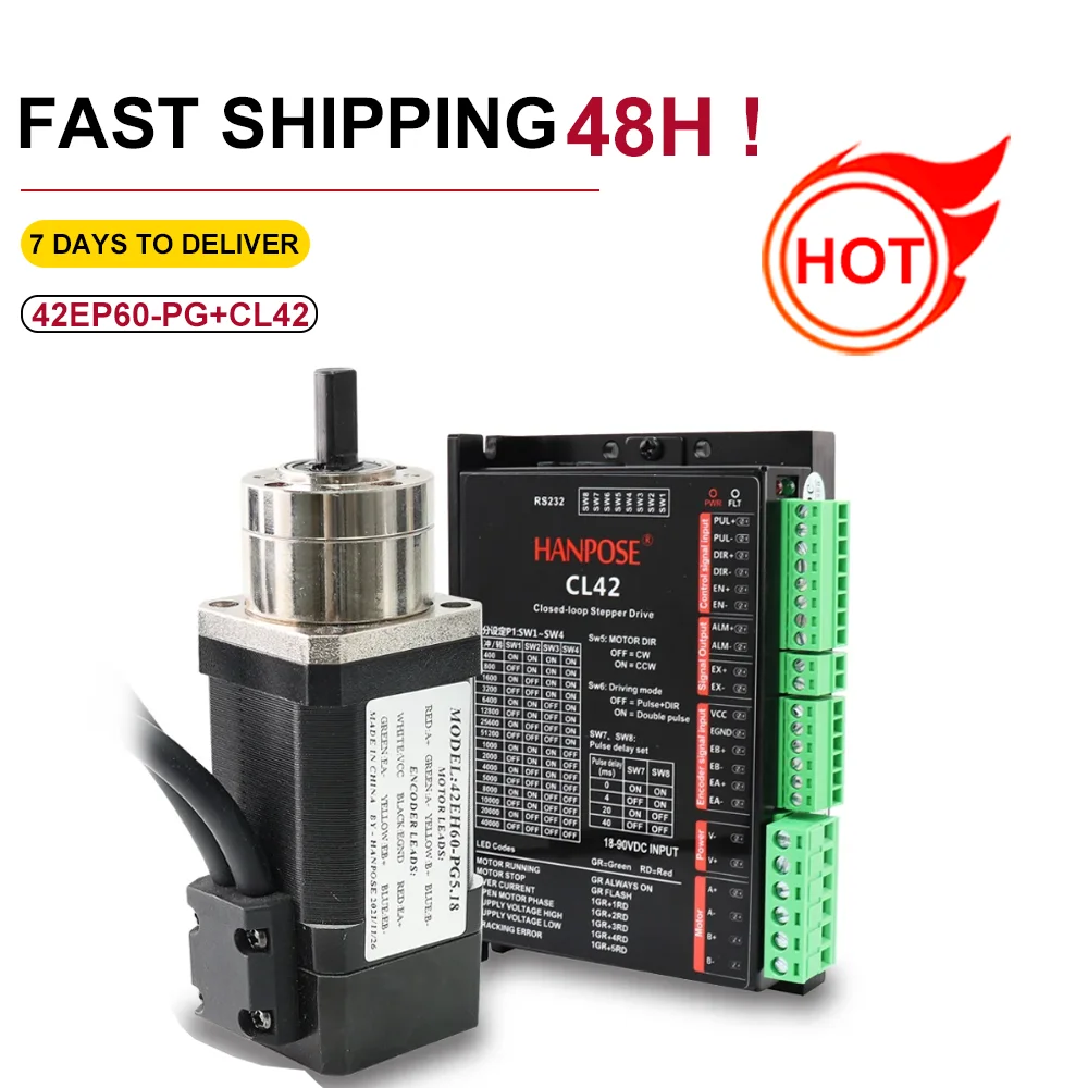 42EP60-PG5.18-1 planetary Ratio 3.71-1 deceleration motor + encoder planetary deceleration closed-loop stepper motor +CL42 Drive