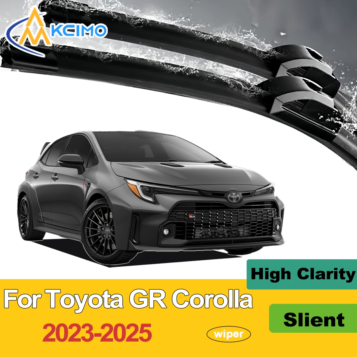 

KCIMO 2Pcs Premium Windshield Wiper Blades Fit for Toyota GR Corolla 2023-2025 All Weather Car Accessories