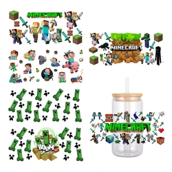 Японская аниме игра Minecraft для Libbey 16oz Can Glass 3D Водонепроницаемая UV DTF кофе банка Libbey стеклянная пленка