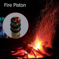 Outdoor Brass Fire Piston Emergency Tool Aluminium Alloy Fire Starter Char Cloth Campers Survival Fire Tube