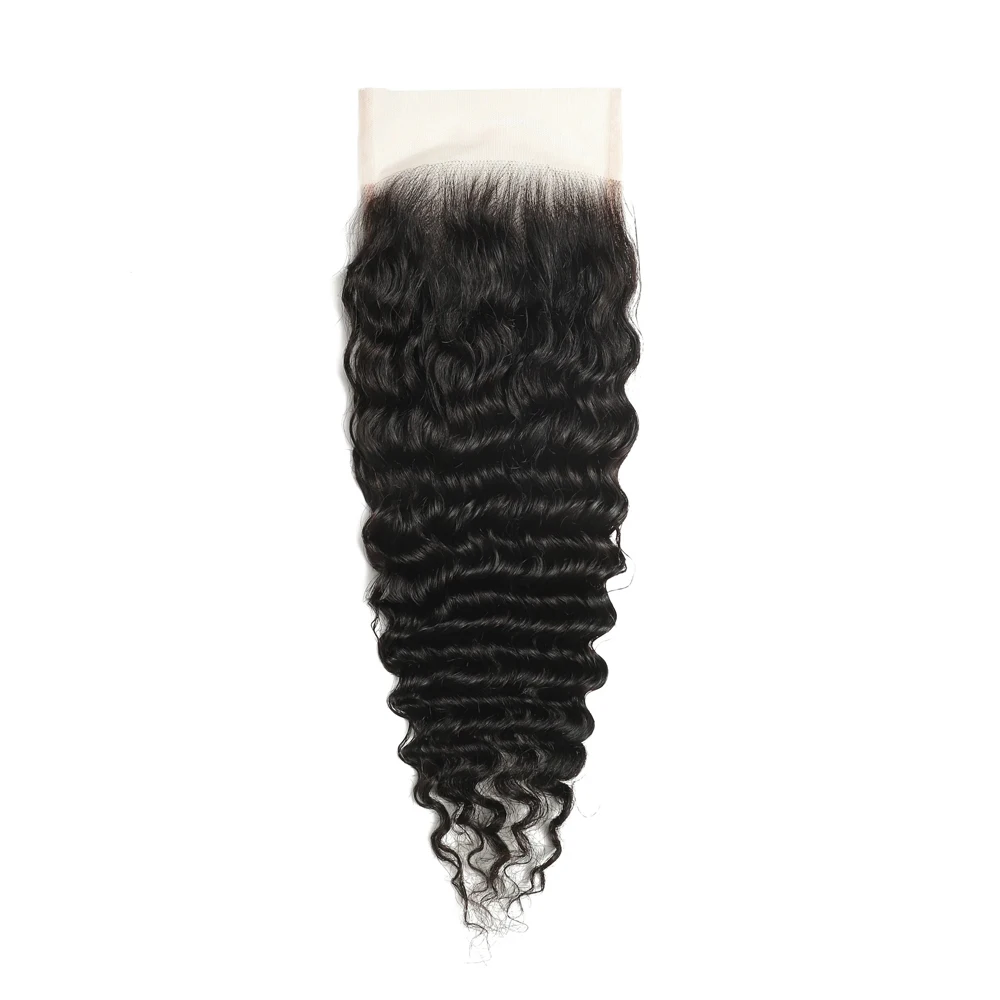 12A 5x5ディープウェーブレースクロージャー人毛透明レースクロージャー生え際処理済みフリーパート100%ブラジル産バージンヘア