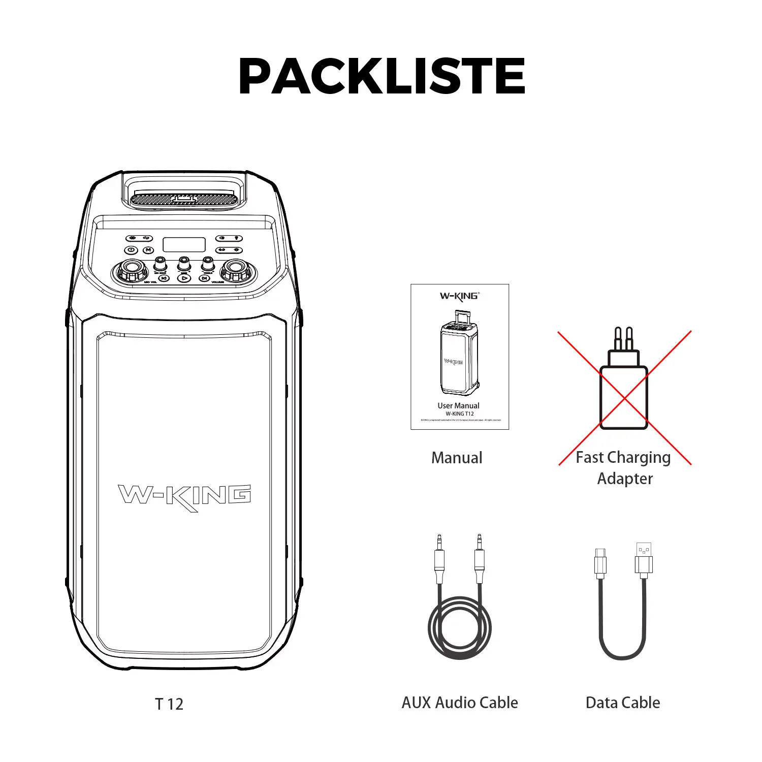 W-KING T12 Bluetooth Party-Lautsprecher 370W Spitzenleistung 135dB Tiefer Bass Tragbarer Karaoke-Lautsprecher mit RGB-Lichtern Bluetooth 5.4, Rädern, AUX USB TF OTG, Gitarren- und Mikrofoneingang – Detail 15