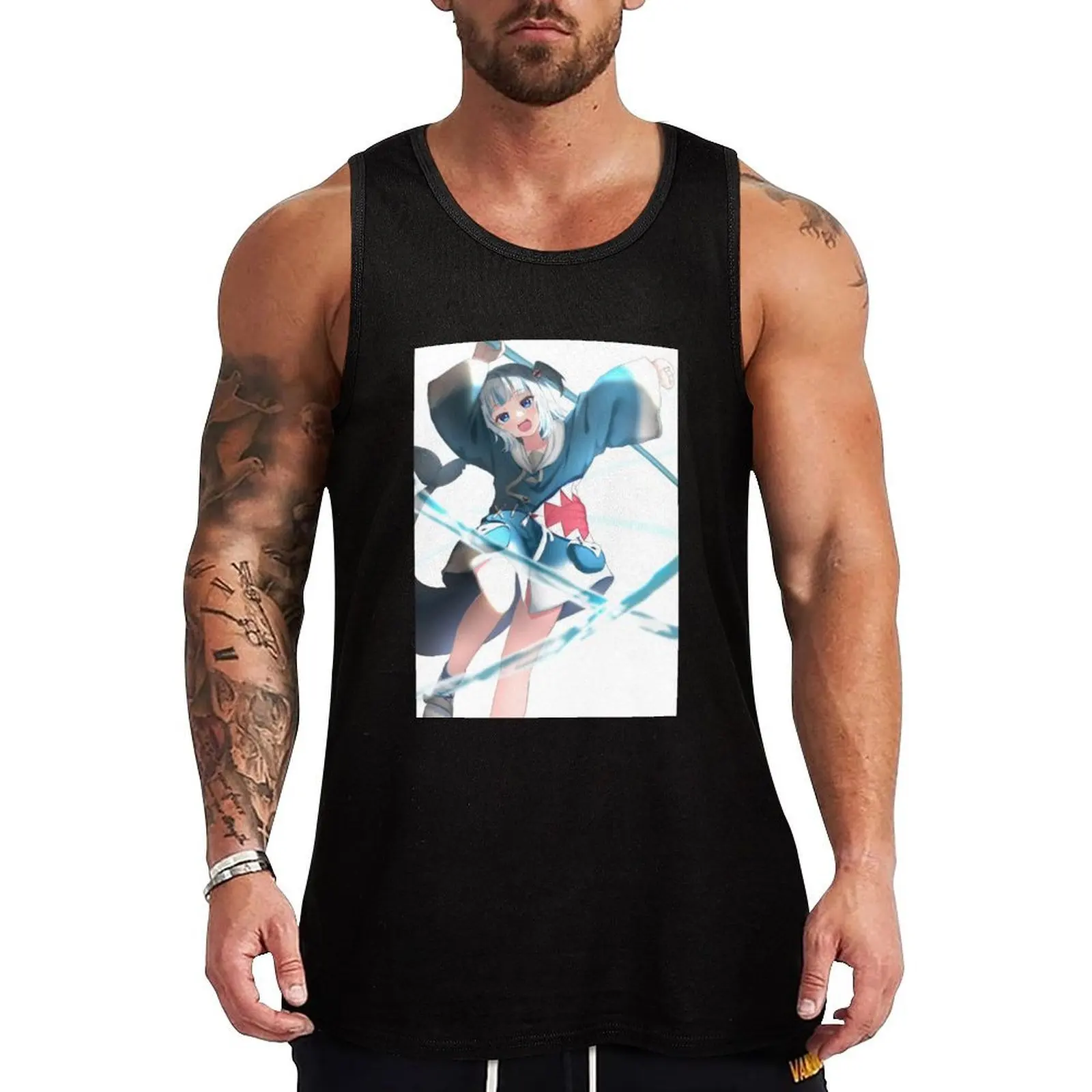 

Gawr Gura Tank Top Top summer male top sleeveless shirt man gym Sleeveless men