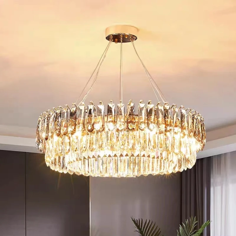 

High Quality Crystal Chandeliers Gold Luxury Lighting Dining Room Living Room Bedroom Kitchen Island Lights Indoor Hanging Light