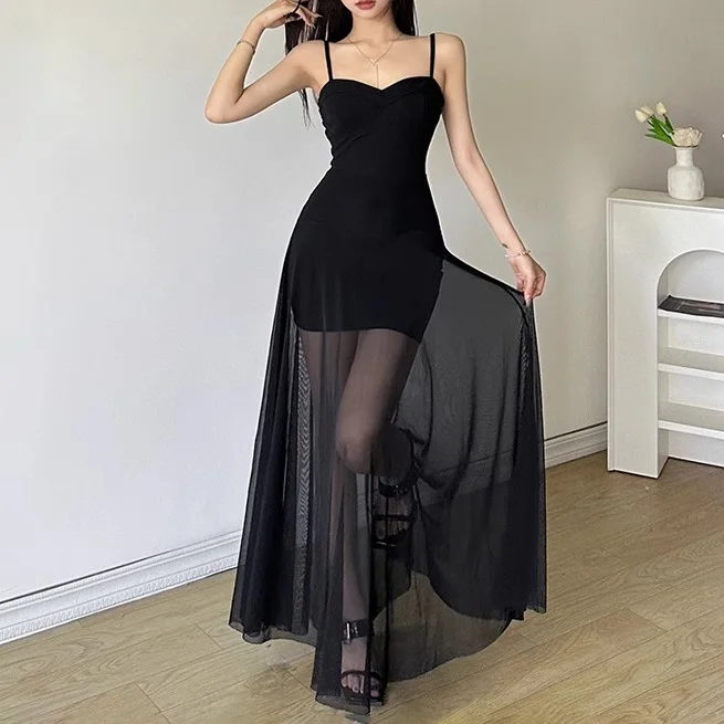 فساتين نسائية بدون أكمام لطيفة للحفلات الشتوية من الصوف الجاكار محززة بطية صدر السترة مبطنة بقصة ضيقة لعيد الميلاد أنيقة للولائم والاستقبال أنيقة #1