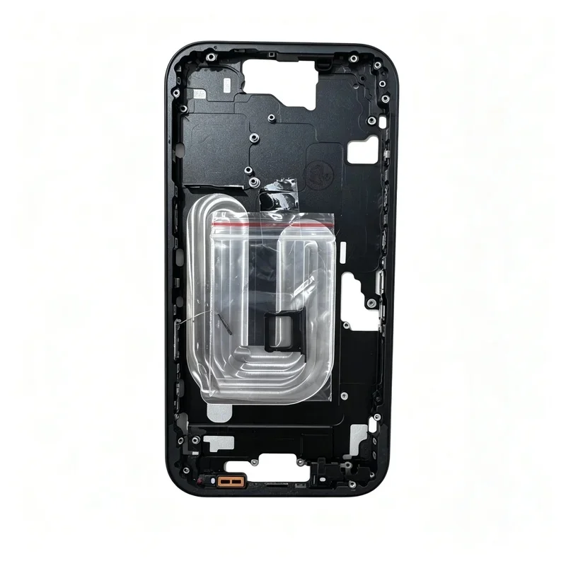 middle-frame-for-iphone-16-with-camera-button-no-pop-up-side-keys-charging-mesh-pre-installed-screen-buckles-no-back-glass