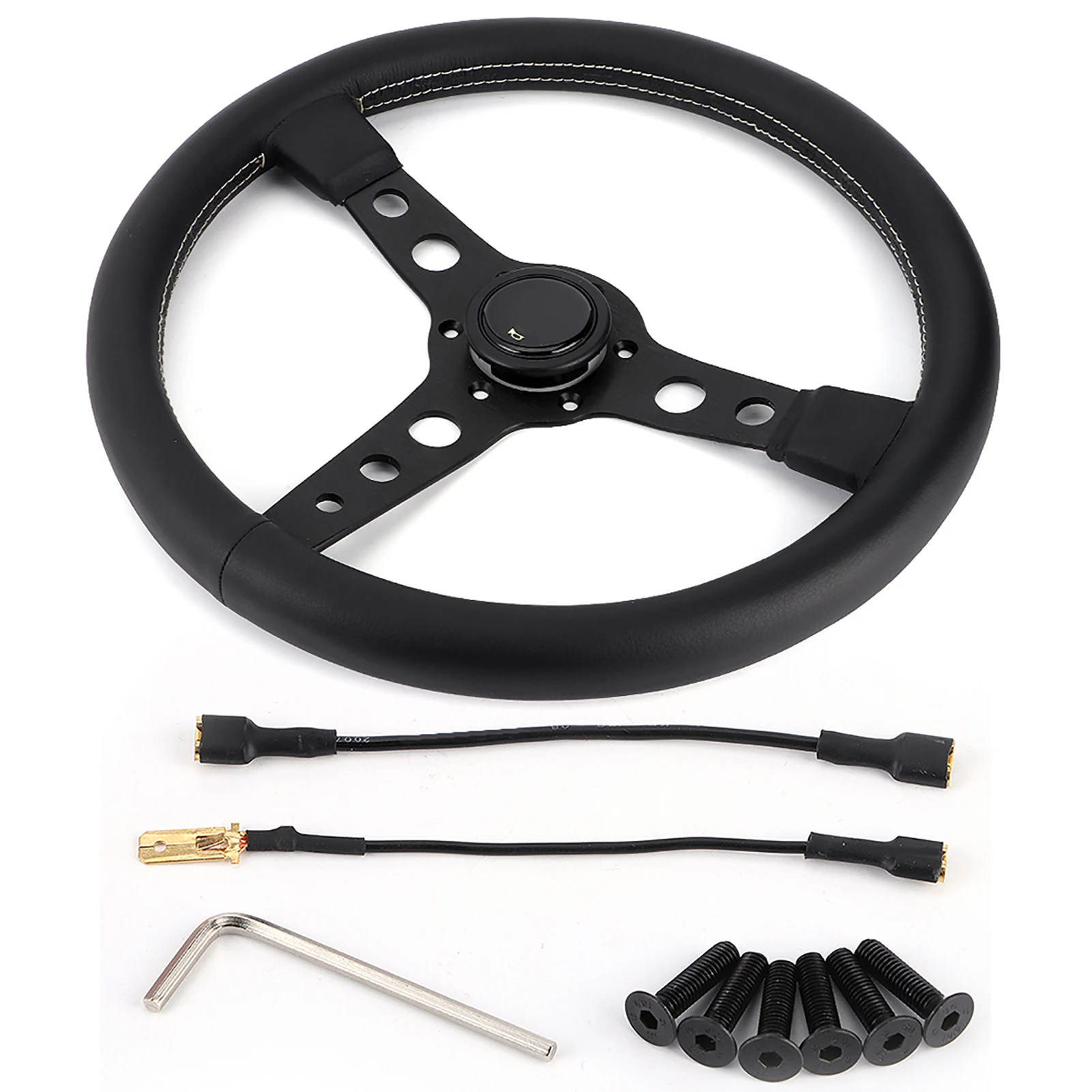 Racing Steering Wheel 350mm Dia Universal Good Grip Aluminum Alloy Antirust Car Steering Wheel for MOMO Prototipo  6