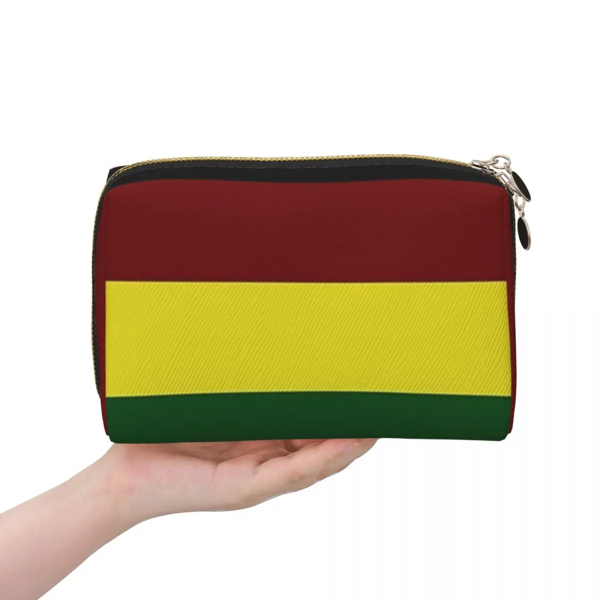 Rasta Flag Rasta Stripe Women Cosmetic Bag Travel Makeup Organizer Pouch Toiletry Storage Dopp Kit Case