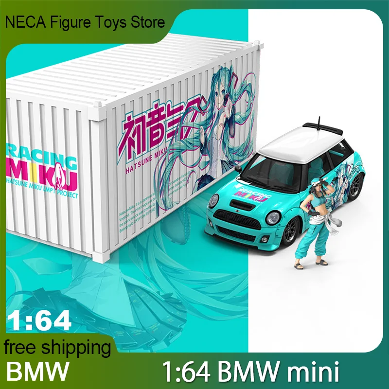 cool-car-diecast-alloy-car-model-1-64-scale-bmw-mini-hatsune-miku-livery-limited-edition-collectible-set-for-collection-pre-sale