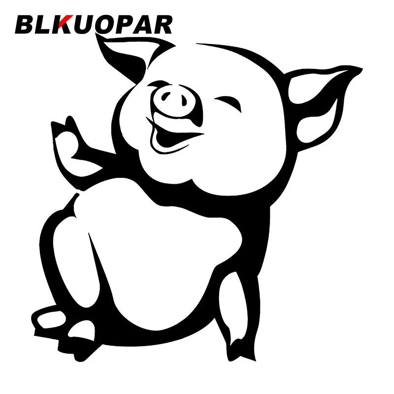 BLKUOPAR Cute Little Pig Lying Posture Car Stickers Funny Animal Decal Sunscreen Die Cut Windows Surfboard Car Styling