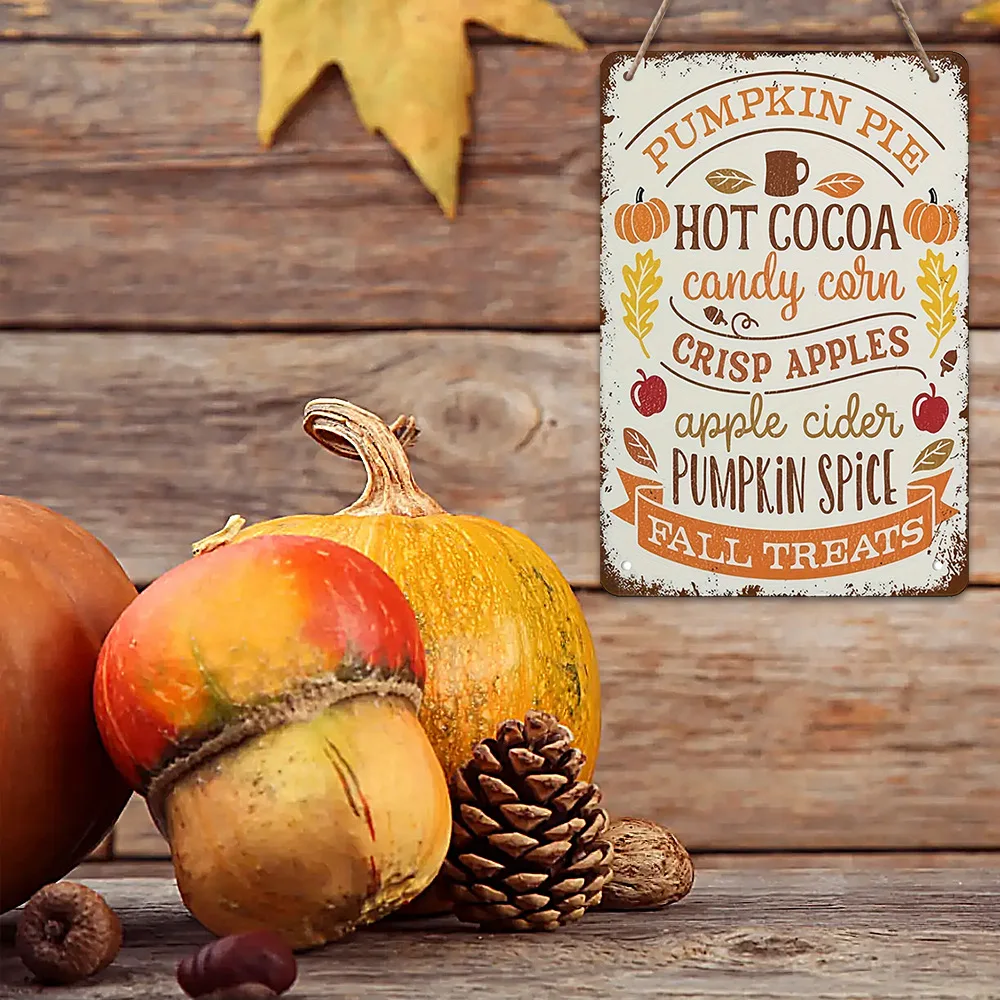 Vintage Fall Food Logos, Rustic Wall Hanging Decorations For Homes And Coffee Shops, And fall Pumpkin Spice And Cider Themes