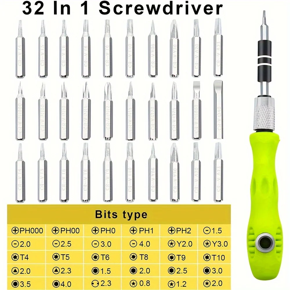 32-In-1 Mini Magnetic Screwdriver Set - Precision Electronic Repair Drill Bit, Torx Kit, Glasses, Watch, Smartphone, Laptop