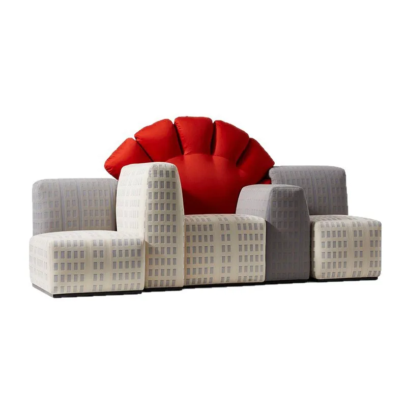 

Italian minimalist New York night simple modern fabric combination sofa multi-module combination color matching pattern sofa