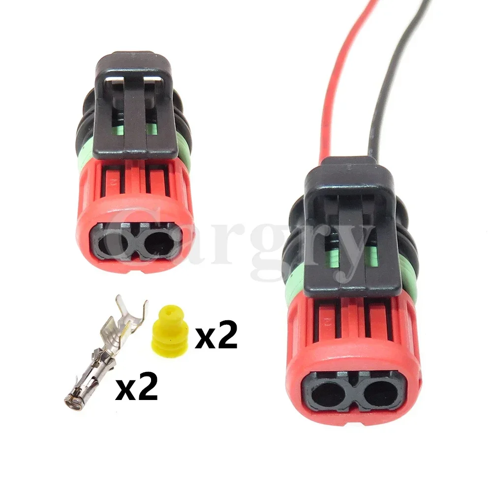 

1 Set 2P 1337245-3 Automobile Fuel Spray Nozzle Cable Socket AC Assembly Car Engine Wiring Harness Plug Auto Waterproof Adapter