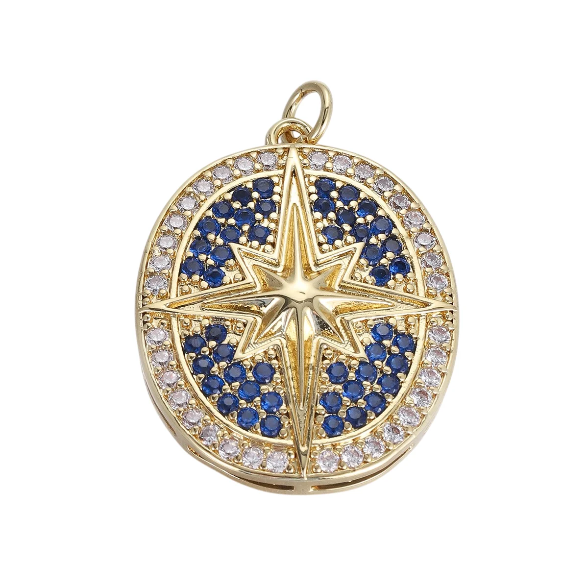 2 pièces pavé incrusté Zircon cuivre plaqué pendentif collier à faire soi-même fabrication de bijoux trèfle à quatre feuilles fleur papillon étoile ovale accessoire