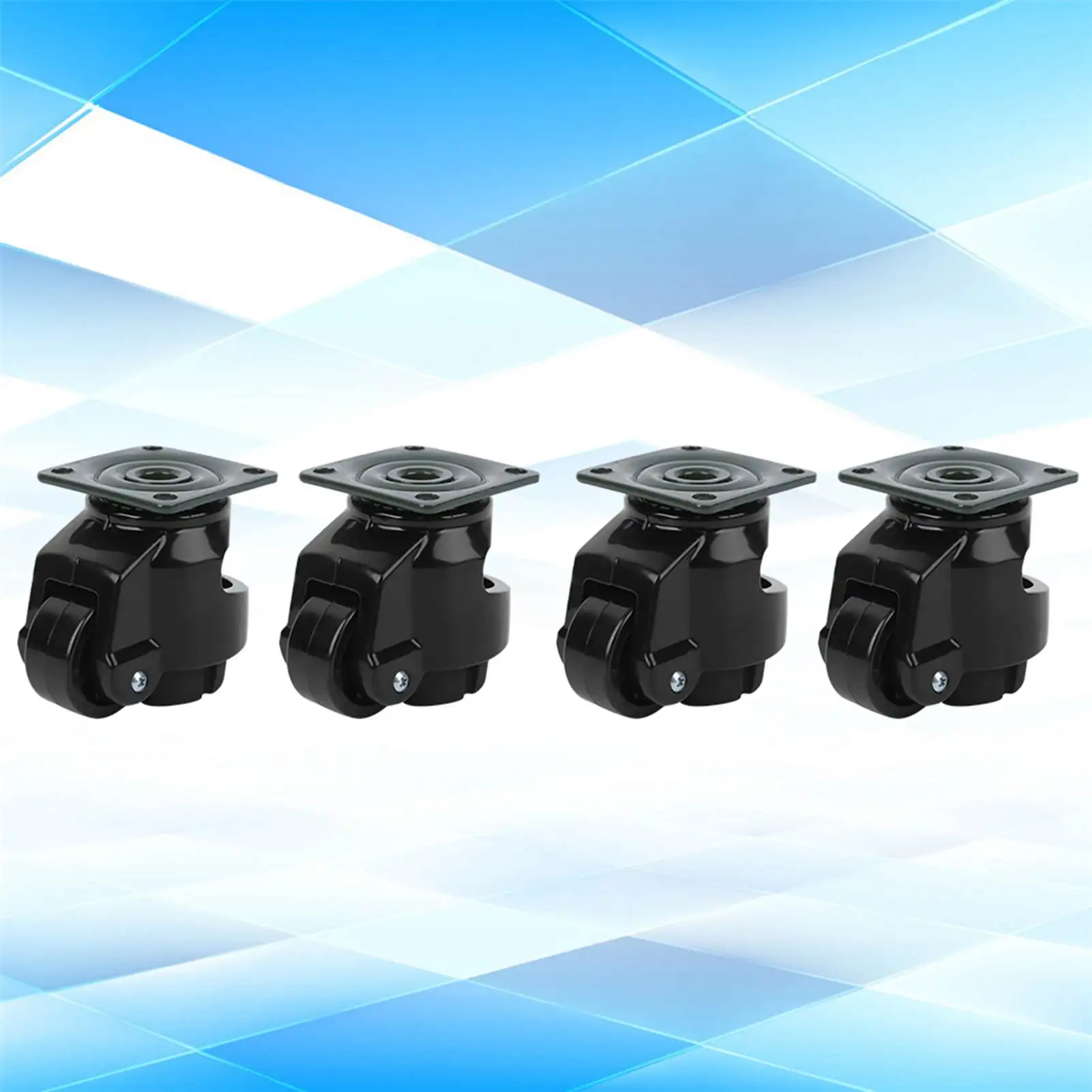 4 ruedas giratorias niveladoras GD‐40F ruedas giratorias niveladoras industriales de alta resistencia negro