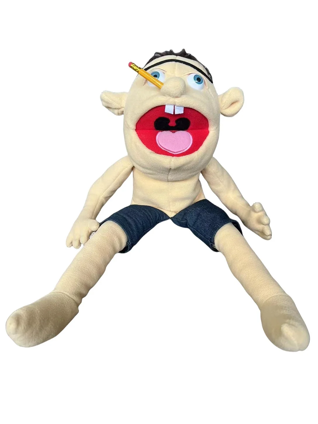 2025 60 cm 1 stücke heißer Jeffy Handpuppe Plüsch Kinder Weiche Puppe Sprechen Zeigen Party Requisiten Weihnachten Puppe plüsch Spielzeug Puppet Kinder Geschenk
