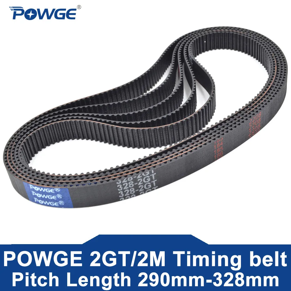 

POWGE 2M 2GT Timing Belt Lp=290 292 294 296 298 300 302 304 306 308 310 312 314 316 318 320 322 324 326 328 Width 6/9mm Rubber