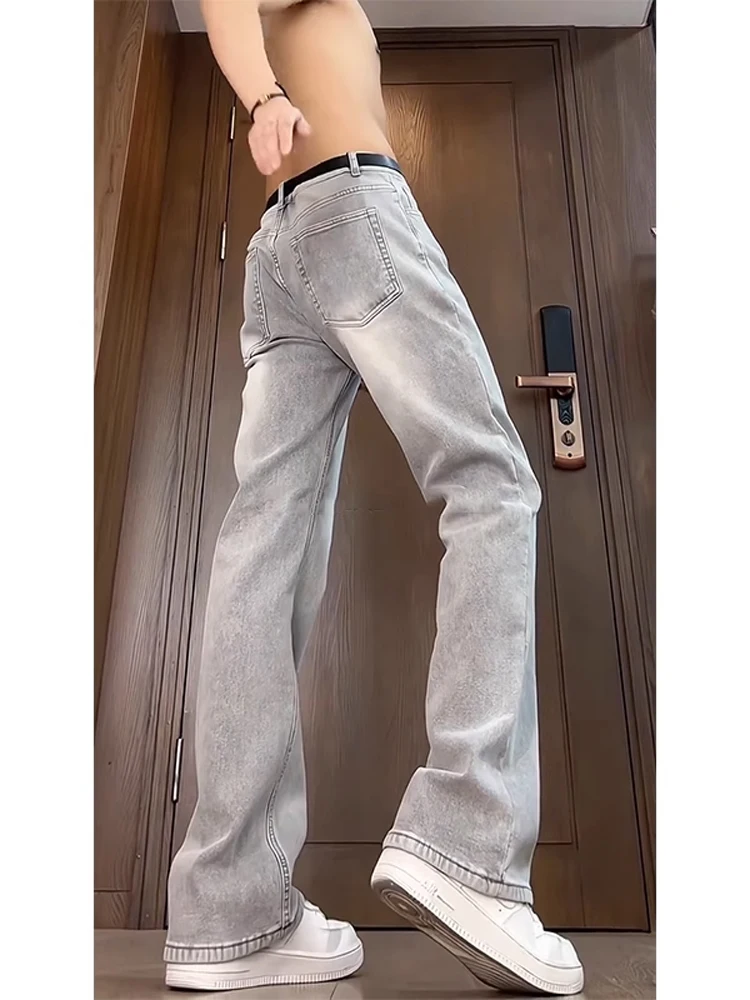 

Cleanfit Extended Length Straight Leg Jeans Men's Tall Size Light ey American Vibe Slim Fit Jeans Cotton Polyester Blend