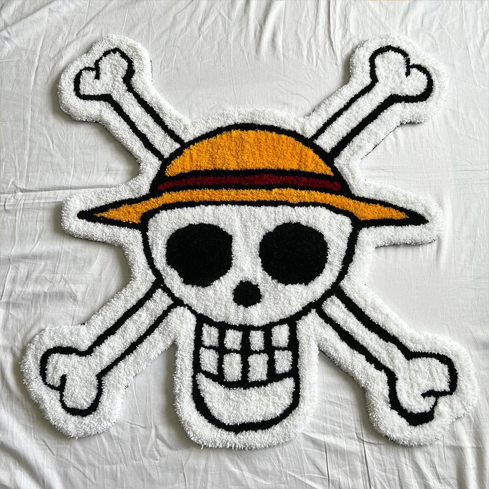 Custom skull Anime rugs Hand tufted Die cut Shape Carpet with Design logo