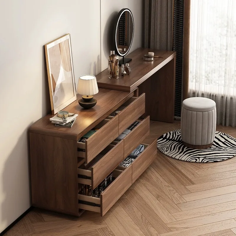 

Desk Organizer Bedroom Dressing Table Mirror Bedside Modern Wood Makeup Table Storage Nordic Vanitys Para Maquillaje Furniture