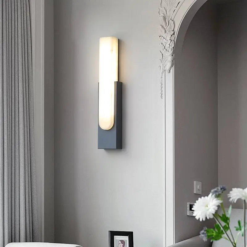 Nordic marble wall lamp, living room, bedroom, stairs, aisle, balcony, simple and light luxury, wall lamp, regular model