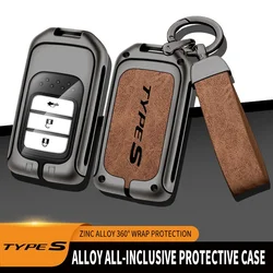 For Honda CRV HRV XRV CR-V Crider Pilot Fit Freed Vezel Odyssey 2018 2019 2020 2021 2022 Zinc Alloy Car Key Case Cover
