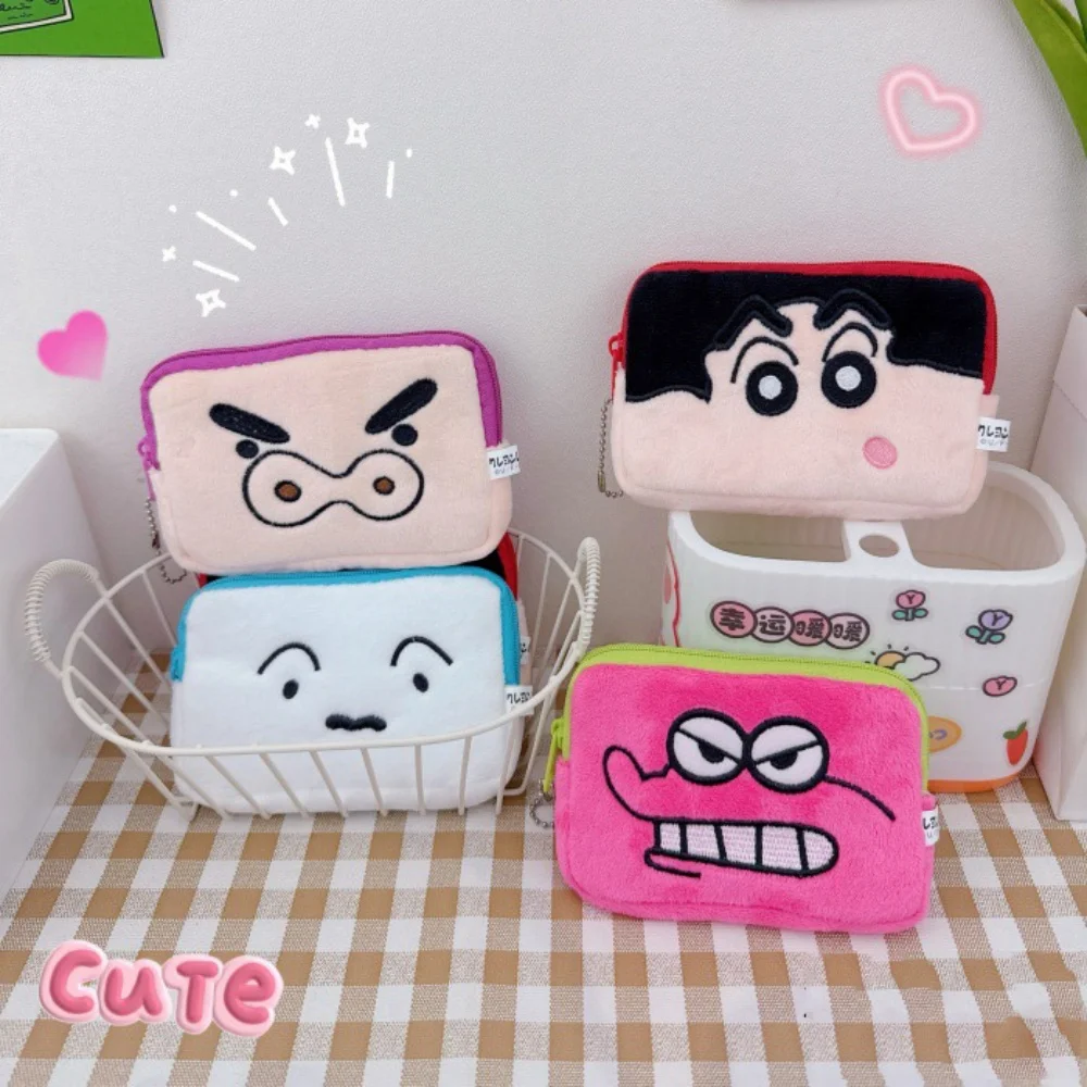 Nuovo Crayon Shin-Chan Portafoglio in peluche per cartoni animati Personaggio anime Buriburizaemon Portamonete Porta carte di transito Custodia per ragazze Regalo