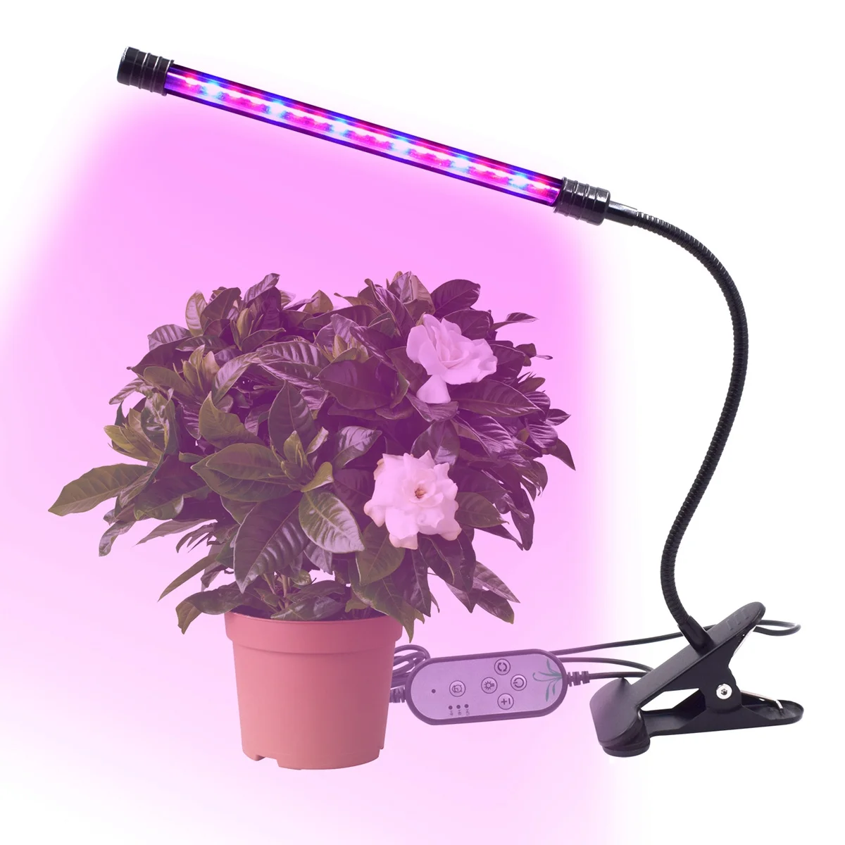 

9W 5V Grow Light Single Head LED Plant Lamp Adjustable Gooseneck 5 Dimming Levels Timer Indoor Hydroponic Garden Vegetables
