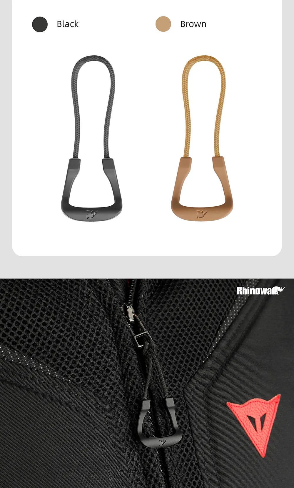 Rhinowalk Ersatz-Reißverschluss-Zugring – universeller Refit-Ring für Fahrradtasche, Moto-Tasche, Rucksack, Reisetaschen, Jacke, Reißverschlussreparatur – Detail 6