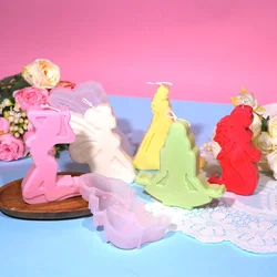 Easy Demold Butterfly Fairy Silicone Mold for Scented Candle Yoga Woman Body Soap Mould Evening Dress Wedding Decor Gypsum Gifts