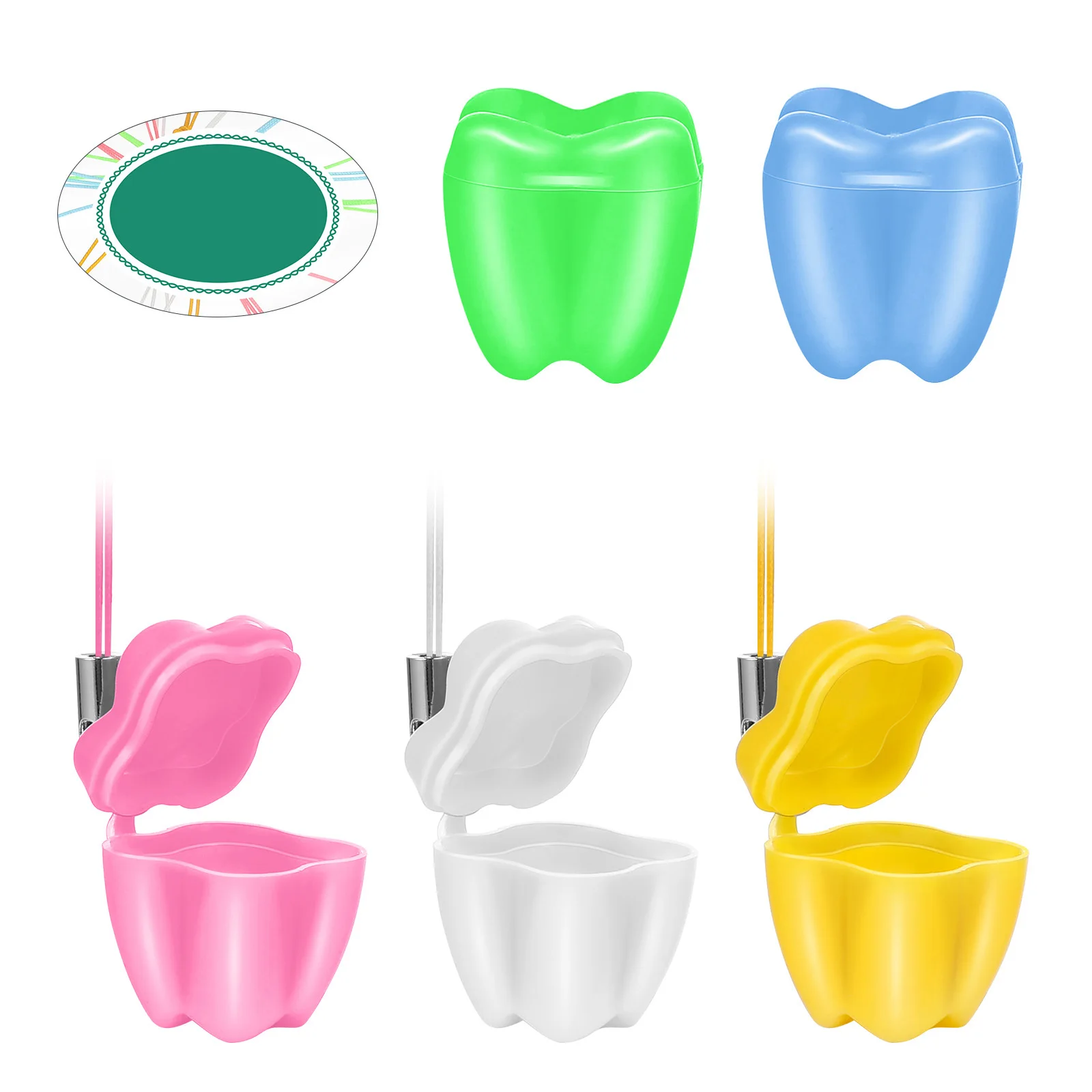 5 قطع من صندوق حفظ أسنان الحليب على شكل أسنان، حامل أسنان الطفل، حاوية تذكار للأطفال، هدية عيد الميلاد والكريسماس