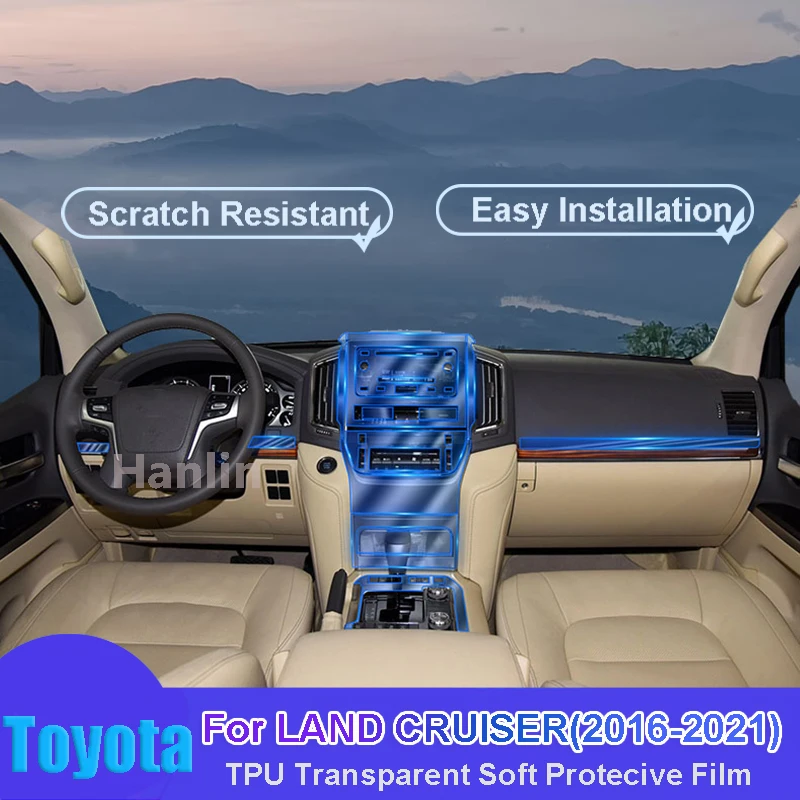 

For Toyota LAND CRUISER (2016-2021) Car Interior Center Console Transparent TPU Protective Anti-scratch Repair Film Car Sticker