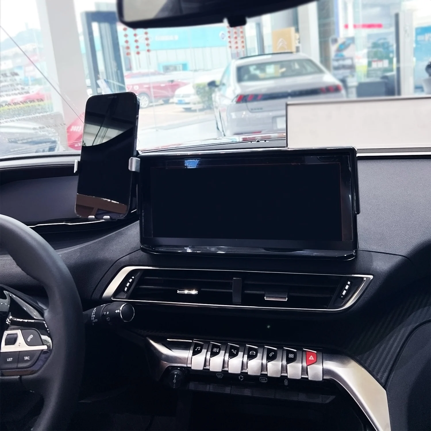 For Peugeot 5008 2020 2021 2022 2023 Car Phone Holder 10-Inch Screen Fixed Base Wireless Charging Stand Car Mobile Phone Mounts