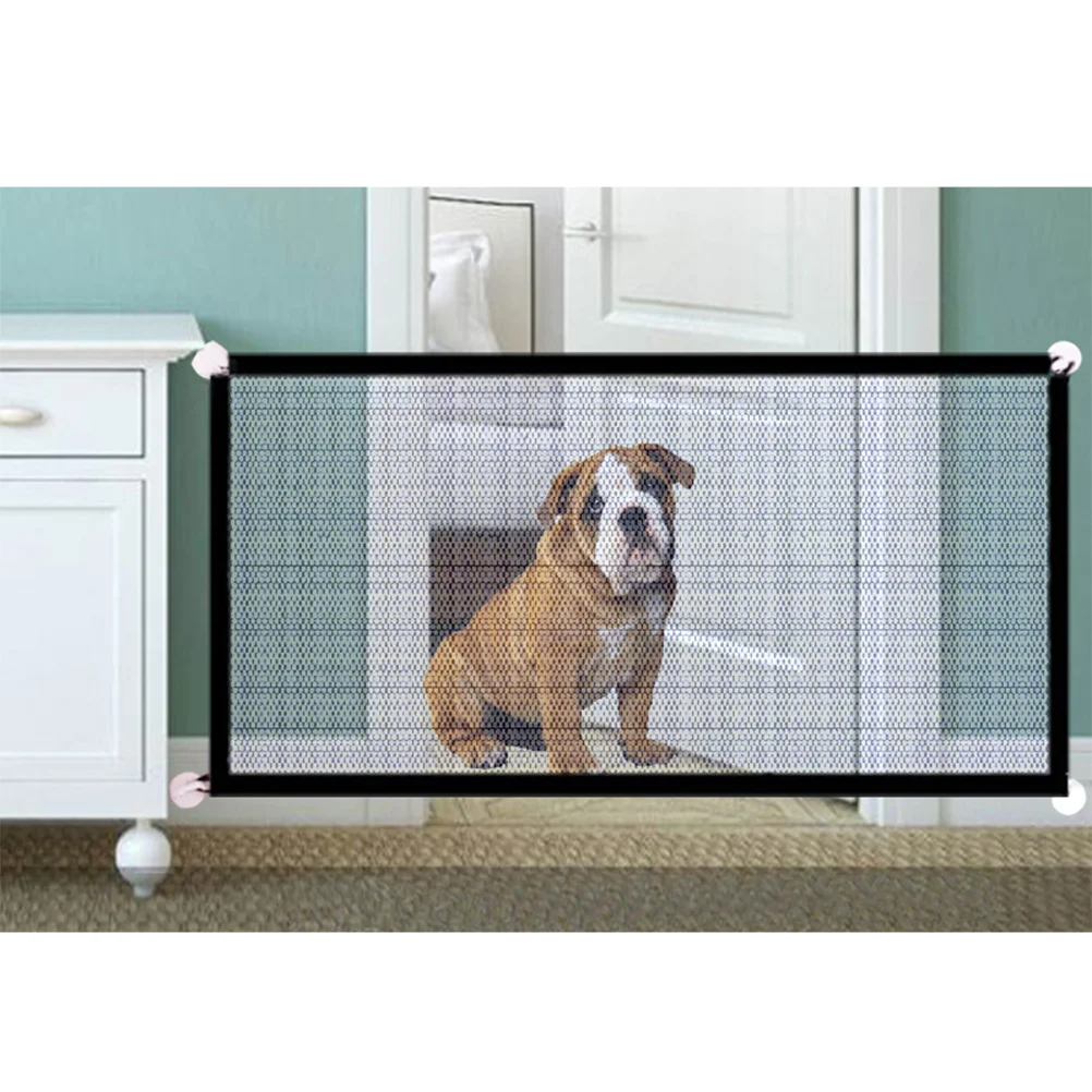 Suitable for Restaurants Pet Fence Outdoors Pets Mesh Gate Dog Net Portable Foldable Large Black