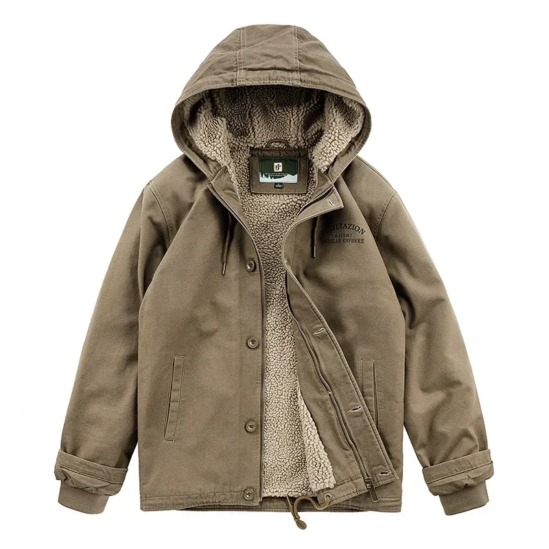 Quality Male Loose Bomber Jacket Outwear Fleece Thicker Warm Parkas Down Jackets Men Hooded Winter Jackets Casual Coats 4XL