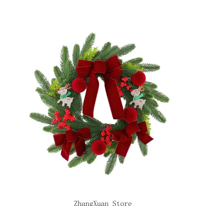 Weihnachten Weinrot Samtige Beeren Hängen Baum Simulation Kranz Schmuck Für Urlaub Party Tür Wand Dekore 3XUF – Detail 5