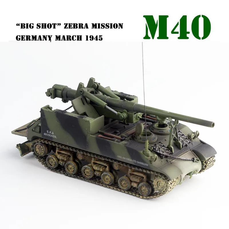 PMA 1/72 Scale M40 Self-propelled Artillery Tracked Tank 1945 Germany Simulation Alloy Model Collectible Display Decoration Gift