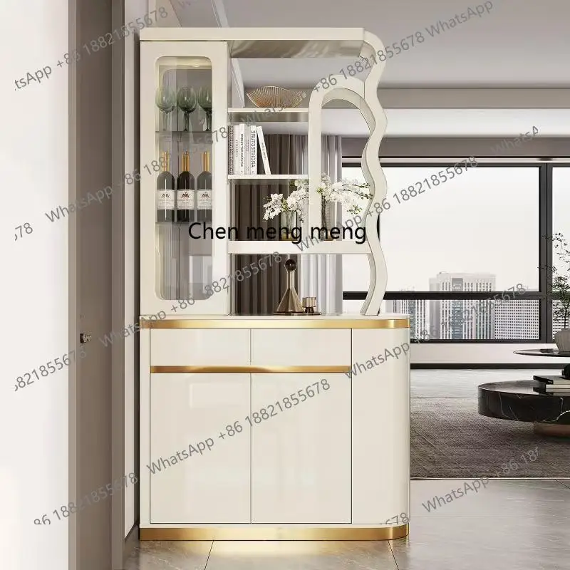 

Cream wind living room partition porch cabinet double-sided screen cabinet integrated foyer decorative wine cabinet