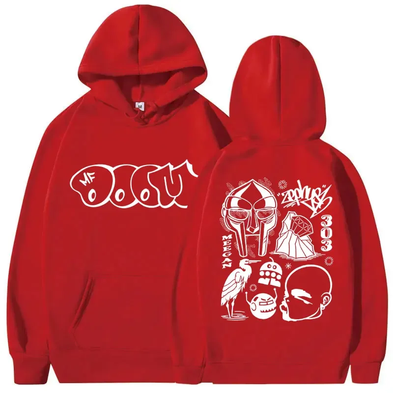 Rapper Mf Doom Madvillain Metall-Gesichts-Grafik-Print Hoodie für Männer und Frauen Hip-Hop-Mode Sweatshirt Herren Fleece Oversized Hoodies – Detail 10