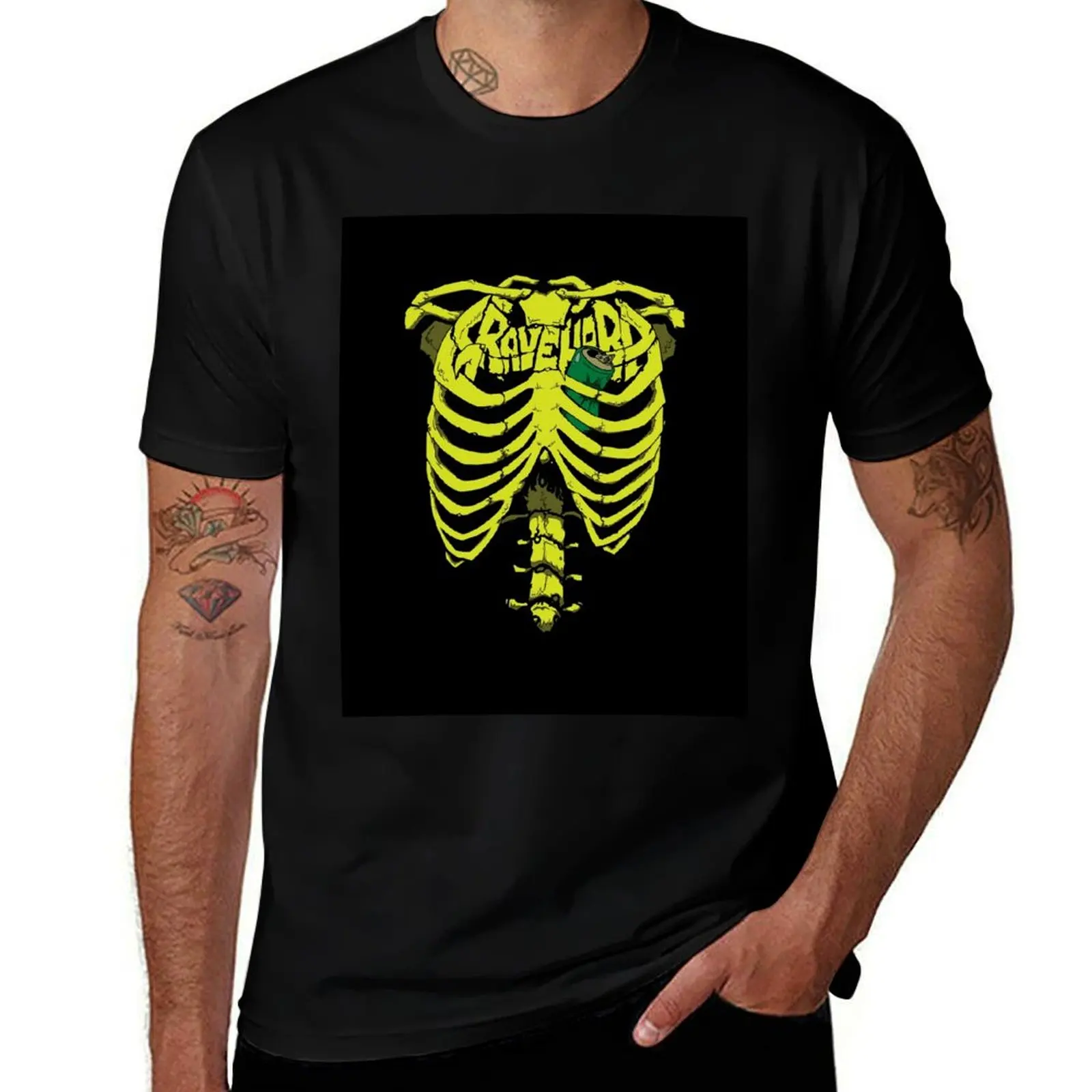 Gravehard Ribcage T-Shirt quick drying oversizeds plain heavyweights mens t shirt graphic